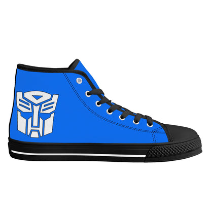 BLUE TRANSFORMER - Mens High Top Canvas Shoes