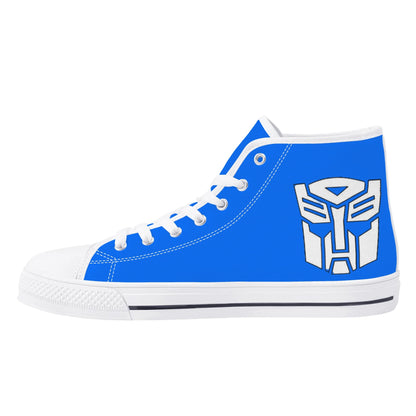 BLUE TRANSFORMER - Mens High Top Canvas Shoes