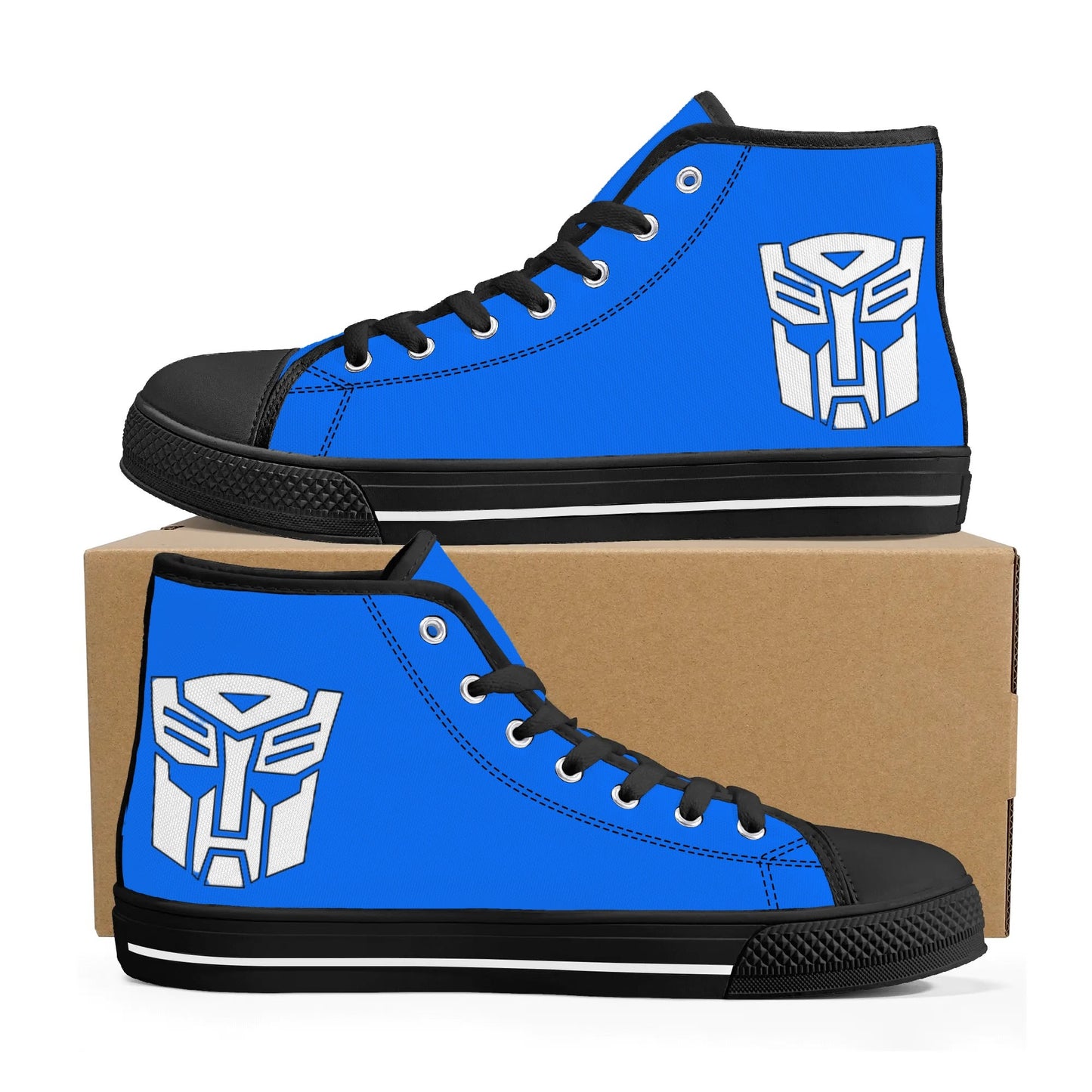 BLUE TRANSFORMER - Mens High Top Canvas Shoes