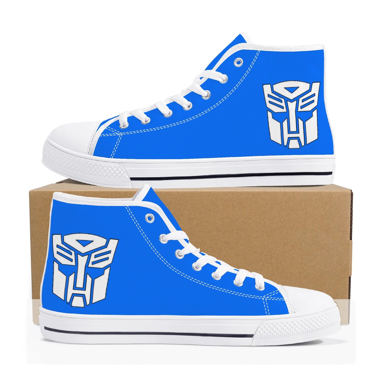 BLUE TRANSFORMER - Mens High Top Canvas Shoes