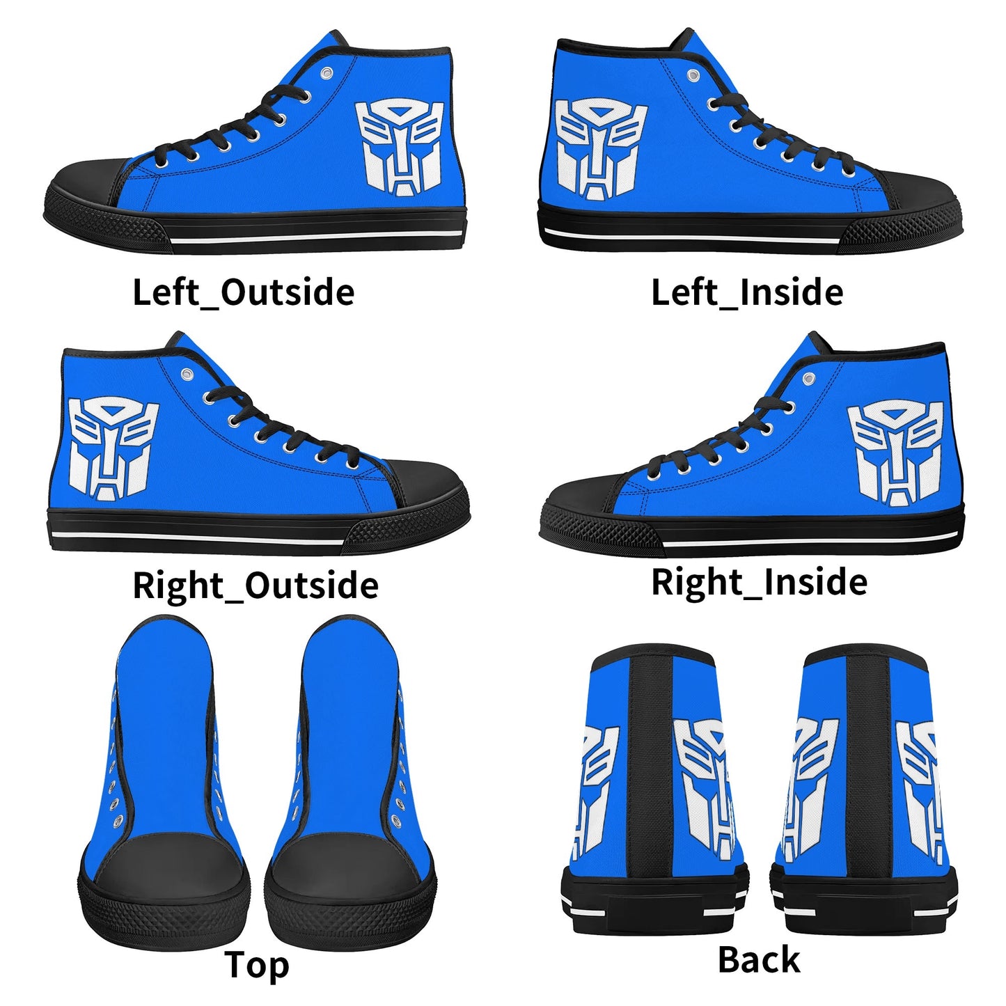 BLUE TRANSFORMER - Mens High Top Canvas Shoes