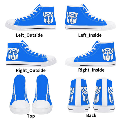 BLUE TRANSFORMER - Mens High Top Canvas Shoes