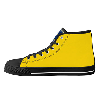 MICHIGAN Wolverines Mens High Top Canvas Shoes - Plaid Tongue