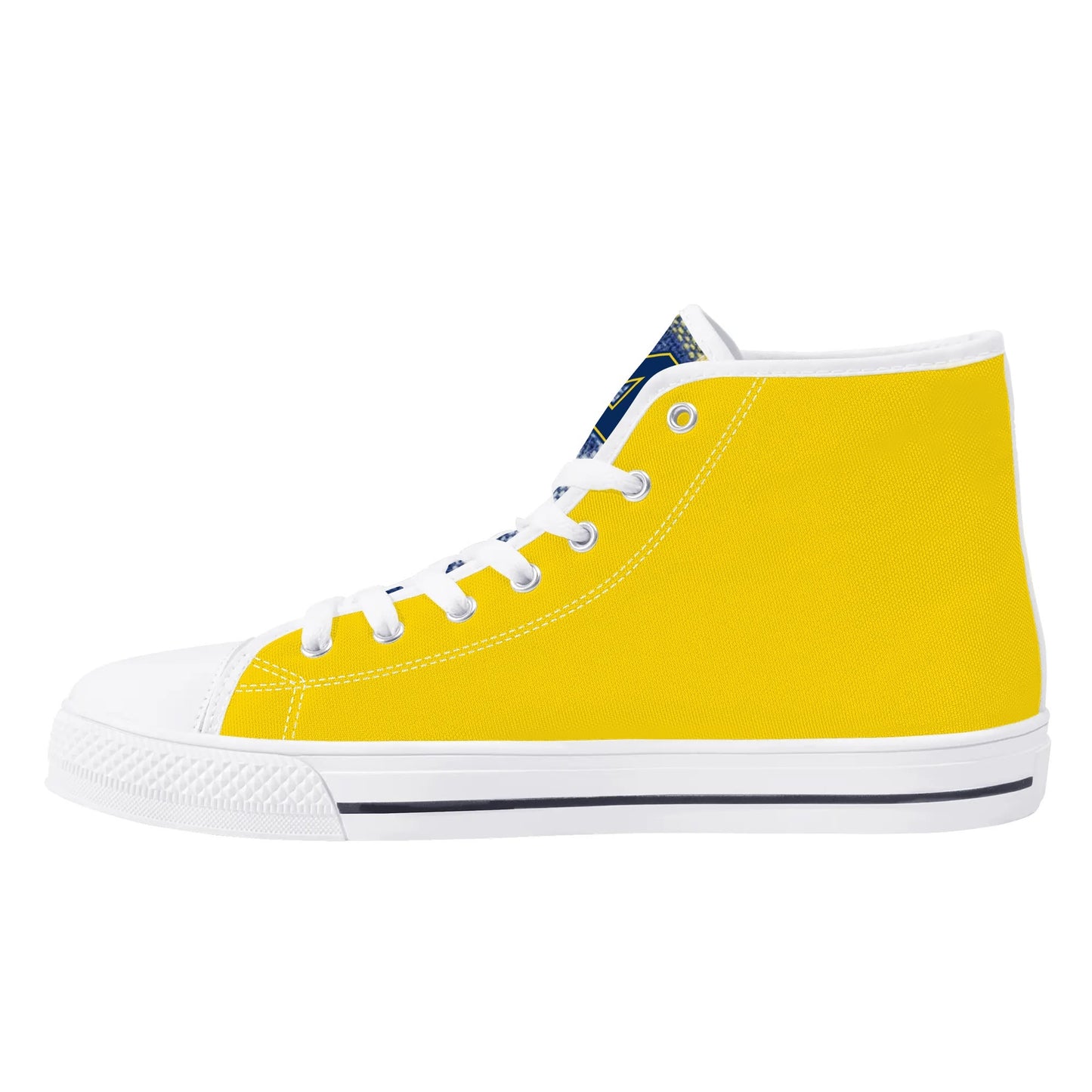 MICHIGAN Wolverines Mens High Top Canvas Shoes - Plaid Tongue