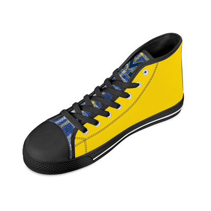 MICHIGAN Wolverines Mens High Top Canvas Shoes - Plaid Tongue