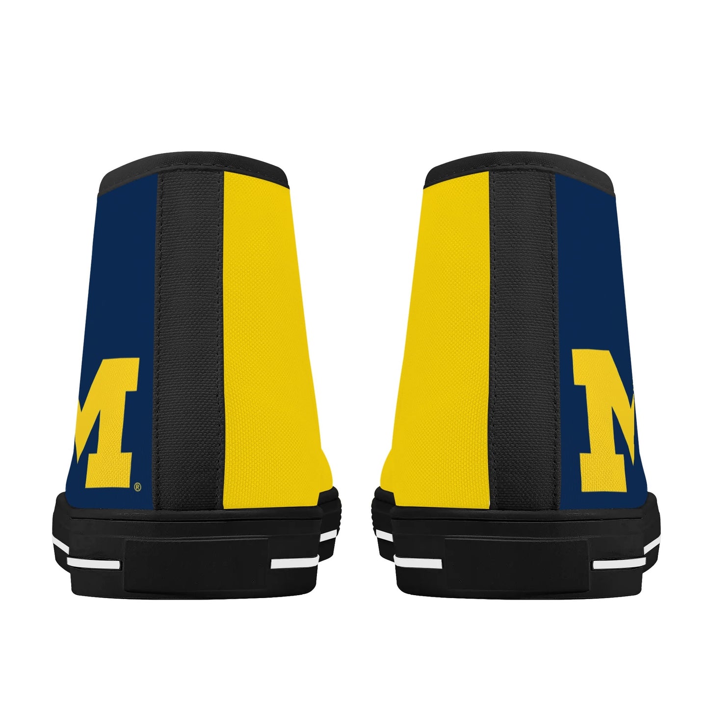 MICHIGAN Wolverines Mens High Top Canvas Shoes - Plaid Tongue