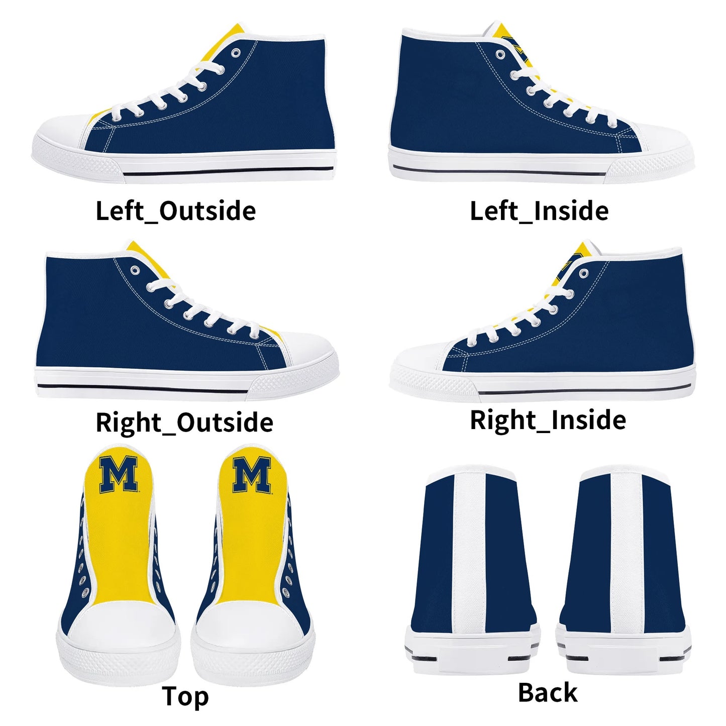 MICHIGAN Mens High Top Canvas Shoes - LOGO Tongue