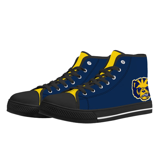 Michigan Wolverines - mini logo - Mens High Top Canvas Shoes