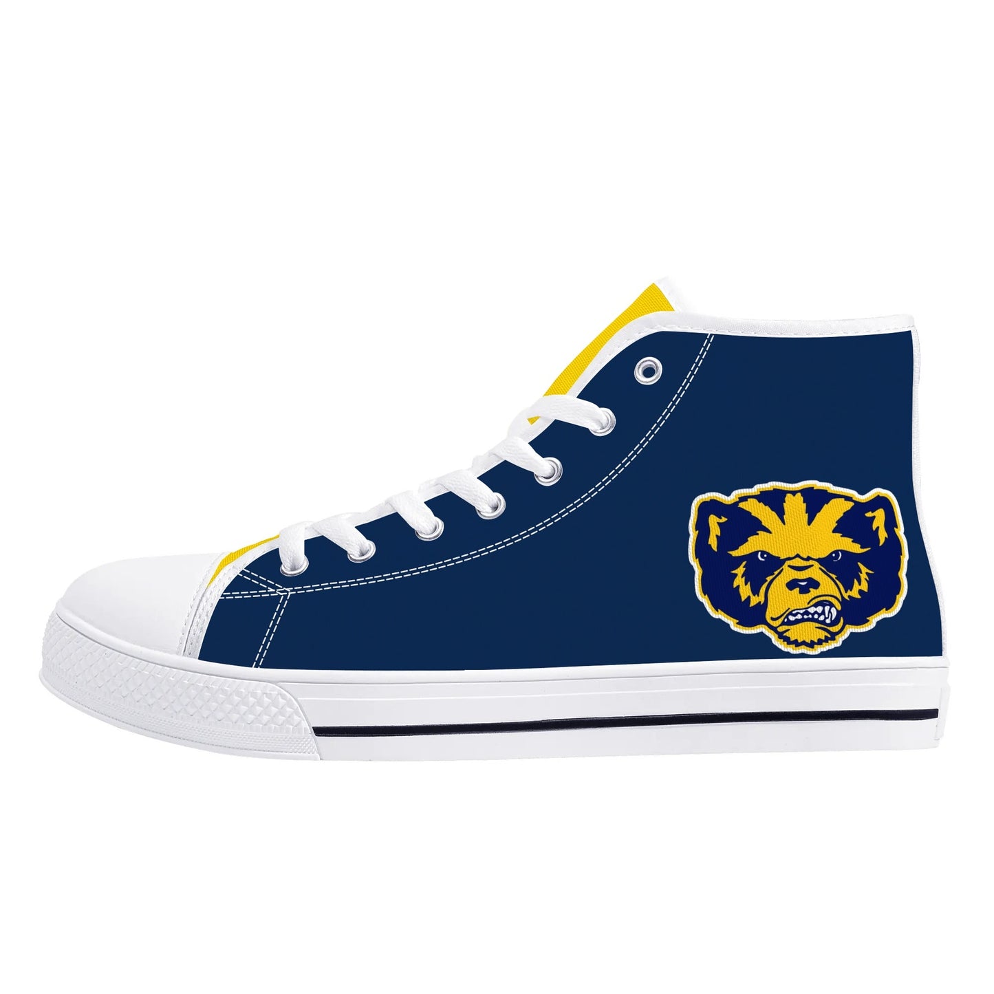 Michigan Wolverines - mini logo - Mens High Top Canvas Shoes