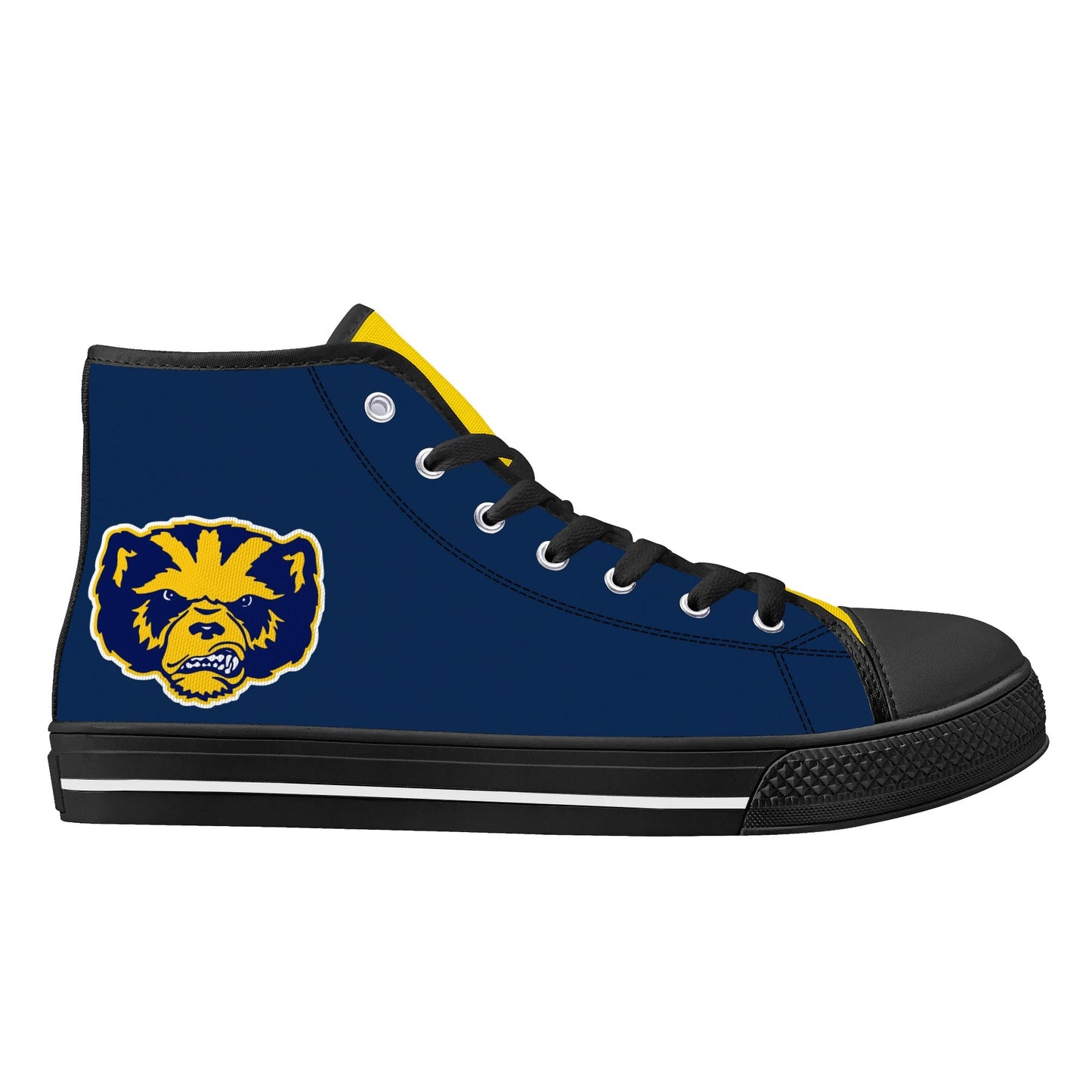 Michigan Wolverines - mini logo - Mens High Top Canvas Shoes