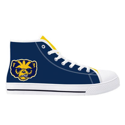 Michigan Wolverines - mini logo - Mens High Top Canvas Shoes