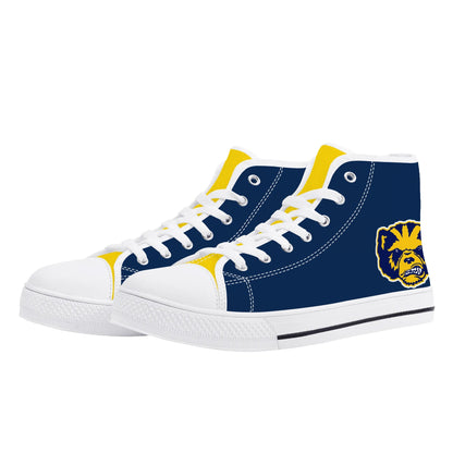 Michigan Wolverines - mini logo - Mens High Top Canvas Shoes