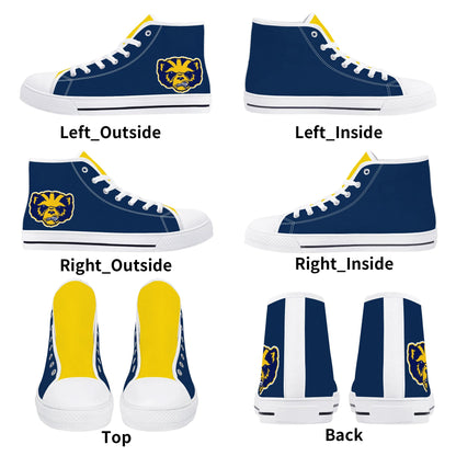 Michigan Wolverines - mini logo - Mens High Top Canvas Shoes