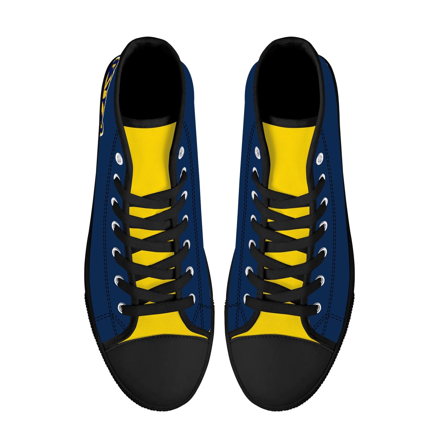 Michigan Wolverines - mini logo - Mens High Top Canvas Shoes