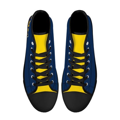 Michigan Wolverines - mini logo - Mens High Top Canvas Shoes