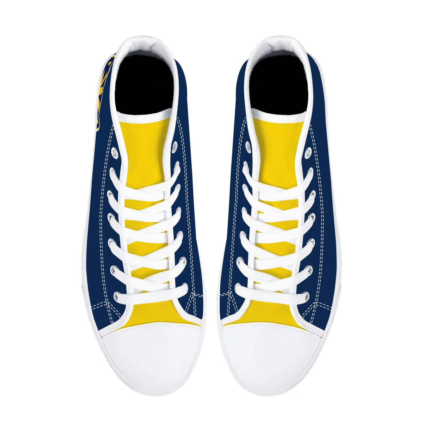 Michigan Wolverines - mini logo - Mens High Top Canvas Shoes