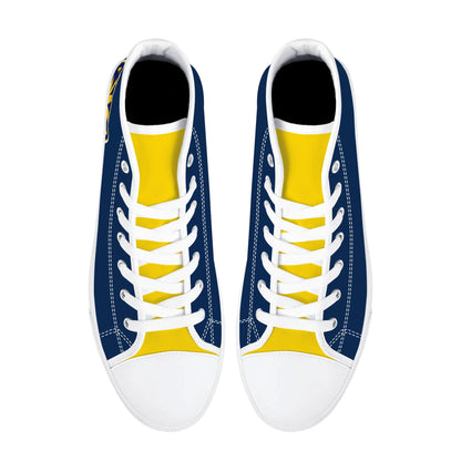 Michigan Wolverines - mini logo - Mens High Top Canvas Shoes