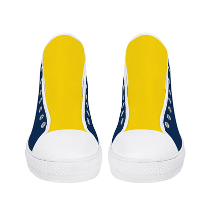 Michigan Wolverines - mini logo - Mens High Top Canvas Shoes