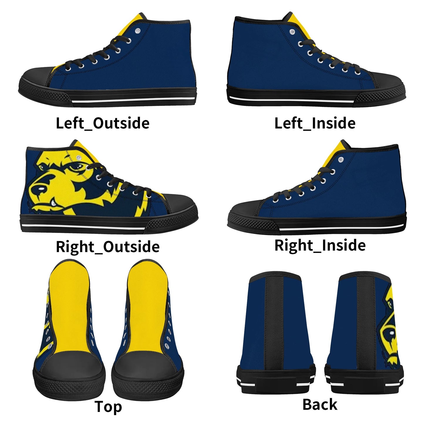 Michigan Wolverines - Mens High Top Canvas Shoes