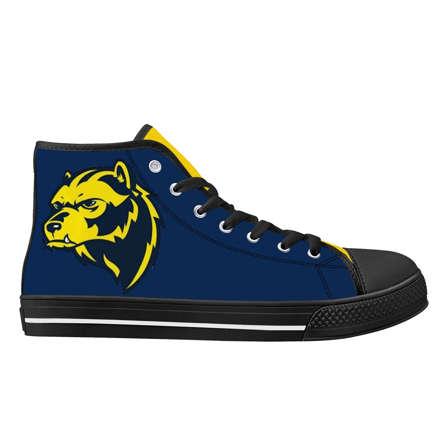 MICHIGAN WOLVERINES - Mens High Top Canvas Shoes - MICHIGAN YELLOW Tongue