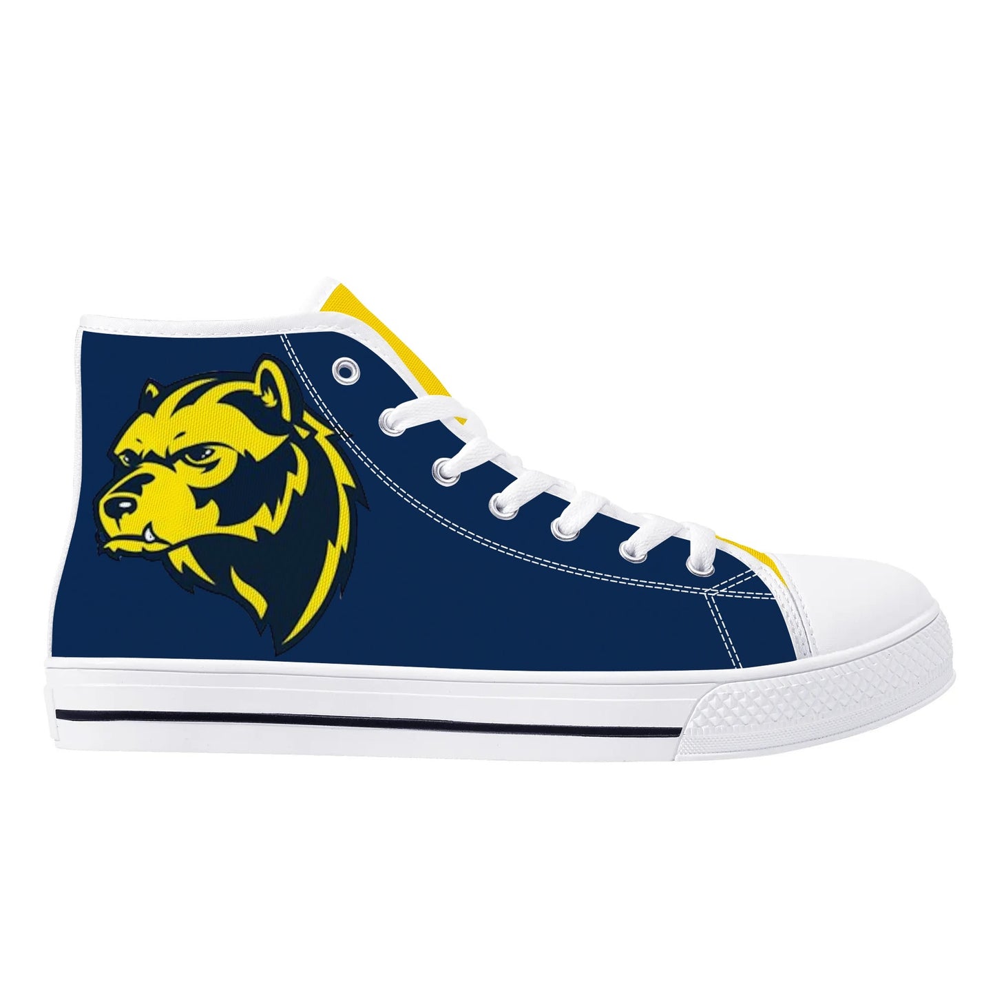 MICHIGAN WOLVERINES - Mens High Top Canvas Shoes - MICHIGAN YELLOW Tongue