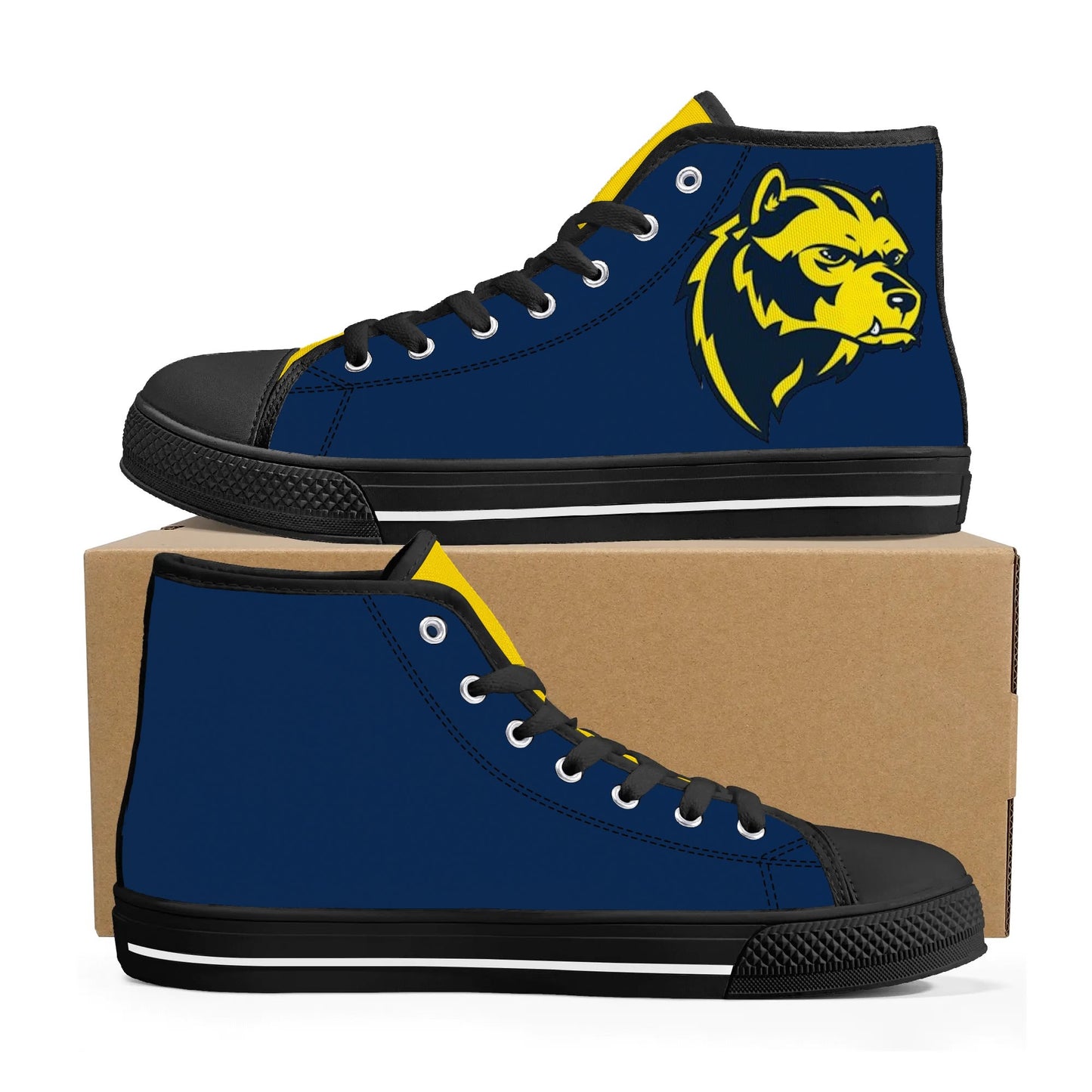 MICHIGAN WOLVERINES - Mens High Top Canvas Shoes - MICHIGAN YELLOW Tongue