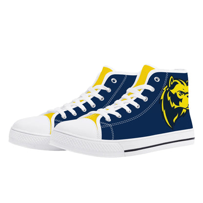 MICHIGAN WOLVERINES - Mens High Top Canvas Shoes - MICHIGAN YELLOW Tongue