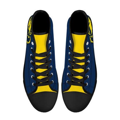 MICHIGAN WOLVERINES - Mens High Top Canvas Shoes - MICHIGAN YELLOW Tongue