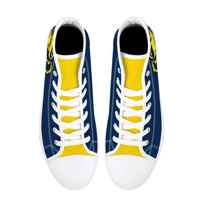 MICHIGAN WOLVERINES - Mens High Top Canvas Shoes - MICHIGAN YELLOW Tongue