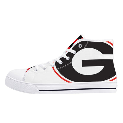 GA BLACKNRED CHECKERED - Mens High Top Canvas Shoes