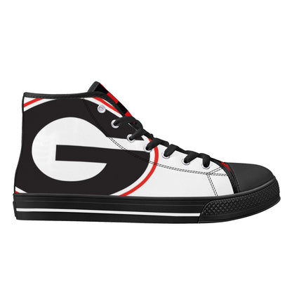 GA BLACKNRED CHECKERED - Mens High Top Canvas Shoes