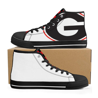 GA BLACKNRED CHECKERED - Mens High Top Canvas Shoes