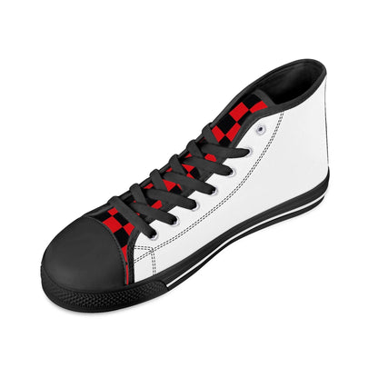 GA BLACKNRED CHECKERED - Mens High Top Canvas Shoes