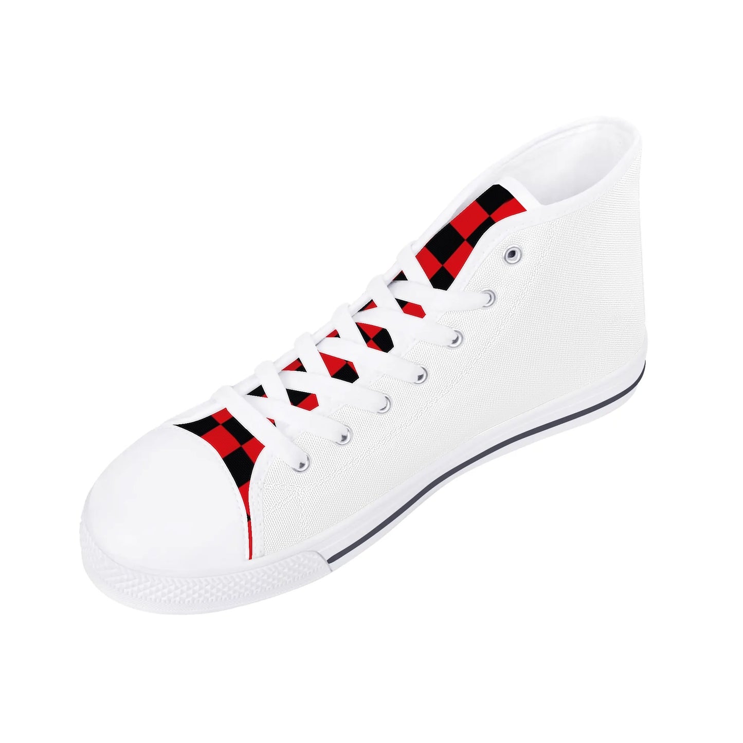 GA BLACKNRED CHECKERED - Mens High Top Canvas Shoes