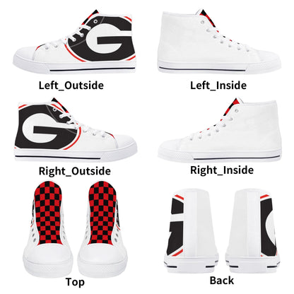 GA BLACKNRED CHECKERED - Mens High Top Canvas Shoes