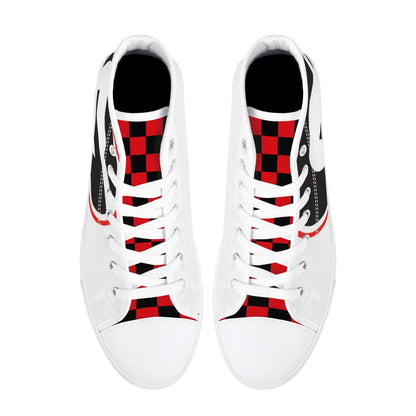 GA BLACKNRED CHECKERED - Mens High Top Canvas Shoes