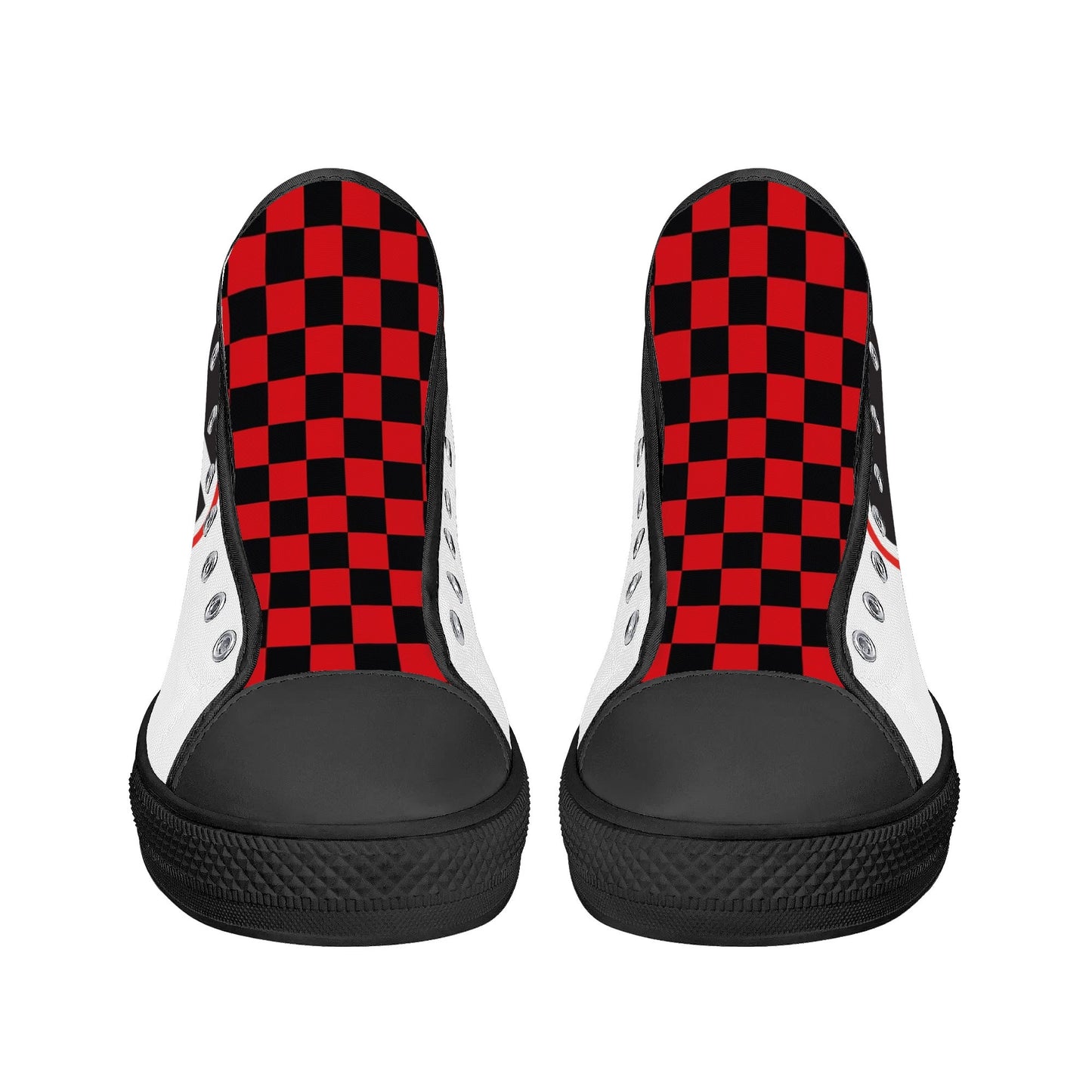 GA BLACKNRED CHECKERED - Mens High Top Canvas Shoes