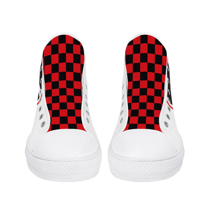 GA BLACKNRED CHECKERED - Mens High Top Canvas Shoes