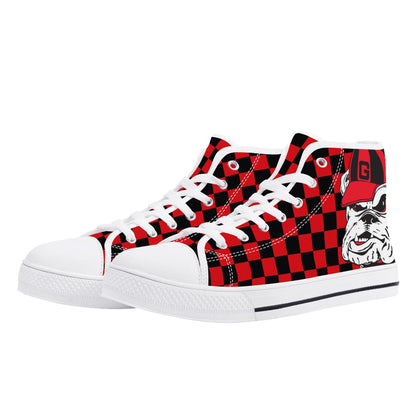 UGA CHECK DAT BULLDOG! - Mens High Top Canvas Shoes