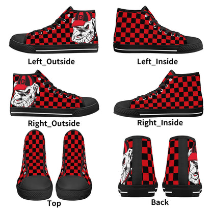 UGA CHECK DAT BULLDOG! - Mens High Top Canvas Shoes