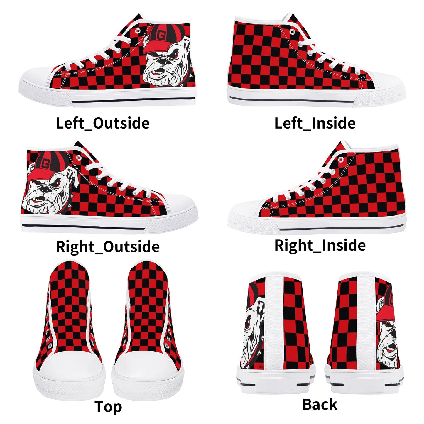 UGA CHECK DAT BULLDOG! - Mens High Top Canvas Shoes