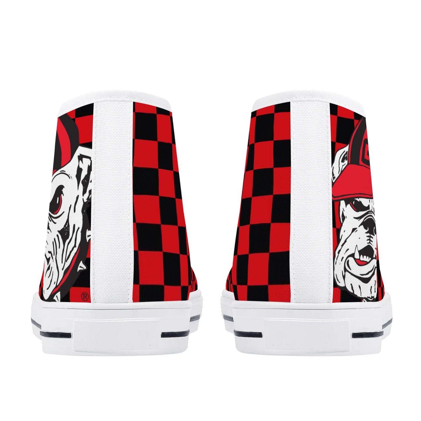 UGA CHECK DAT BULLDOG! - Mens High Top Canvas Shoes