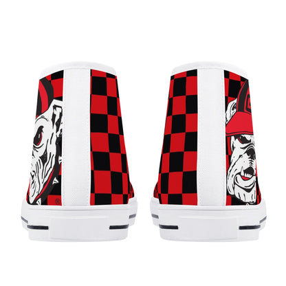 UGA CHECK DAT BULLDOG! - Mens High Top Canvas Shoes