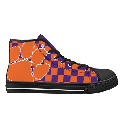 CLEMSON TIGERS - MASSIVE PAW - Mens High Top Canvas Shoes