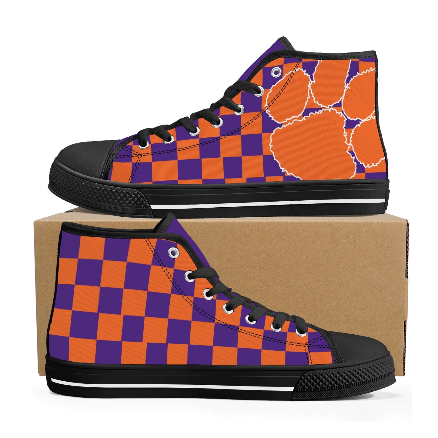 CLEMSON TIGERS - MASSIVE PAW - Mens High Top Canvas Shoes