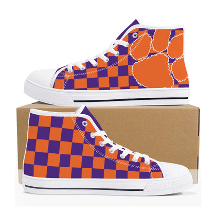 CLEMSON TIGERS - MASSIVE PAW - Mens High Top Canvas Shoes