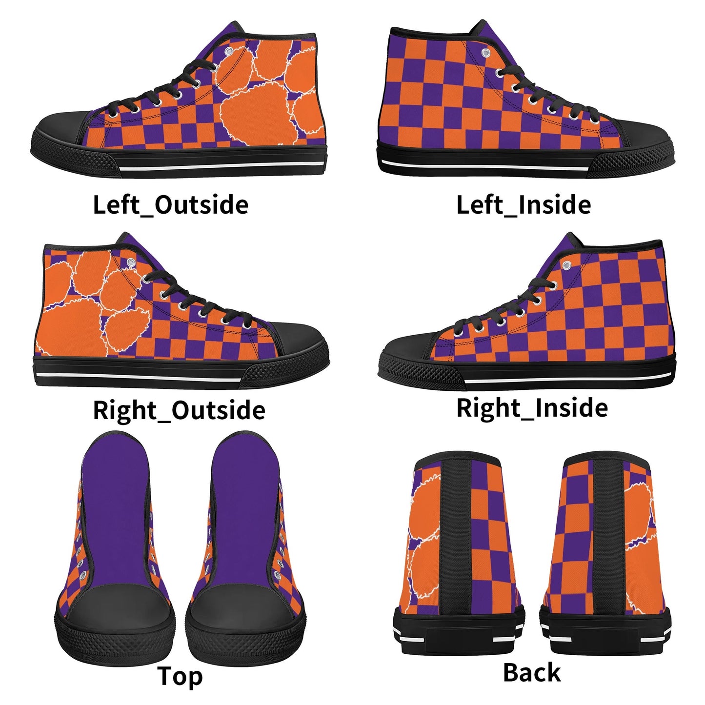 CLEMSON TIGERS - MASSIVE PAW - Mens High Top Canvas Shoes