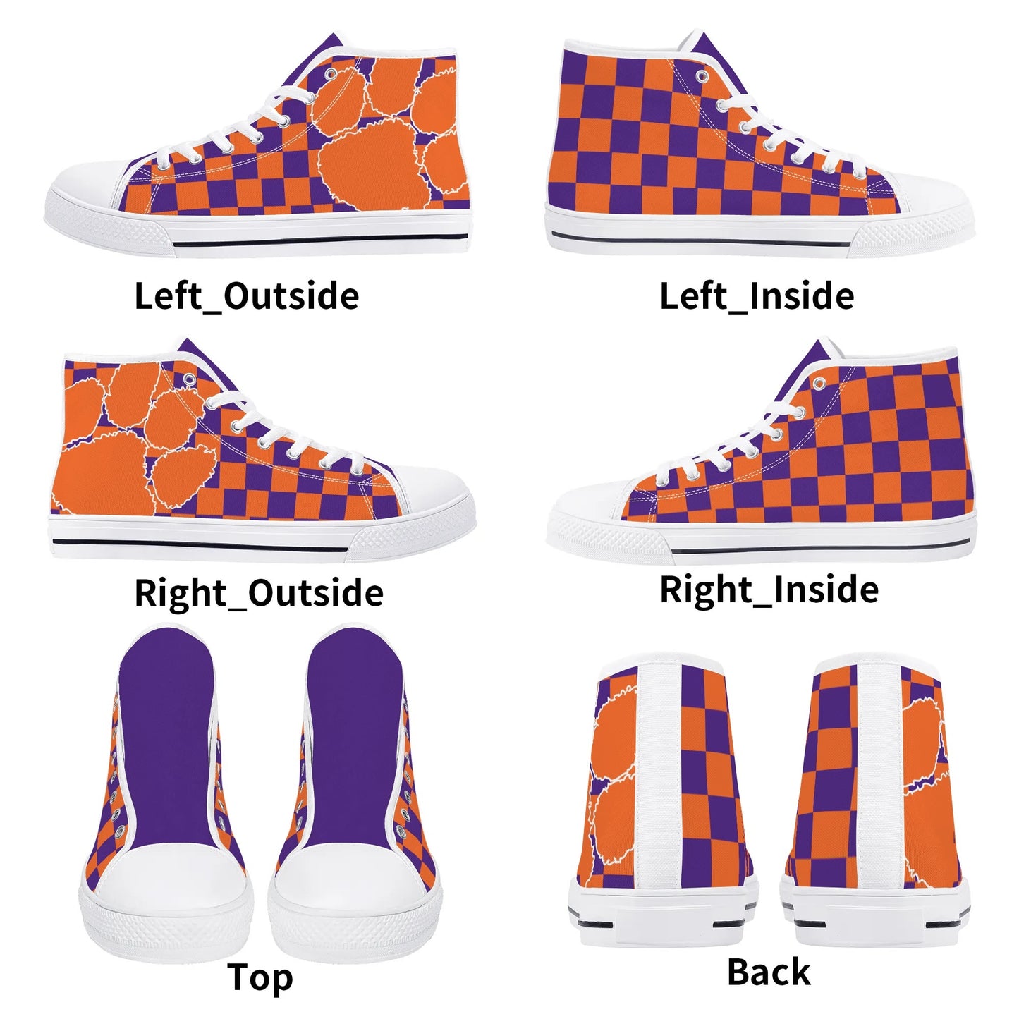 CLEMSON TIGERS - MASSIVE PAW - Mens High Top Canvas Shoes