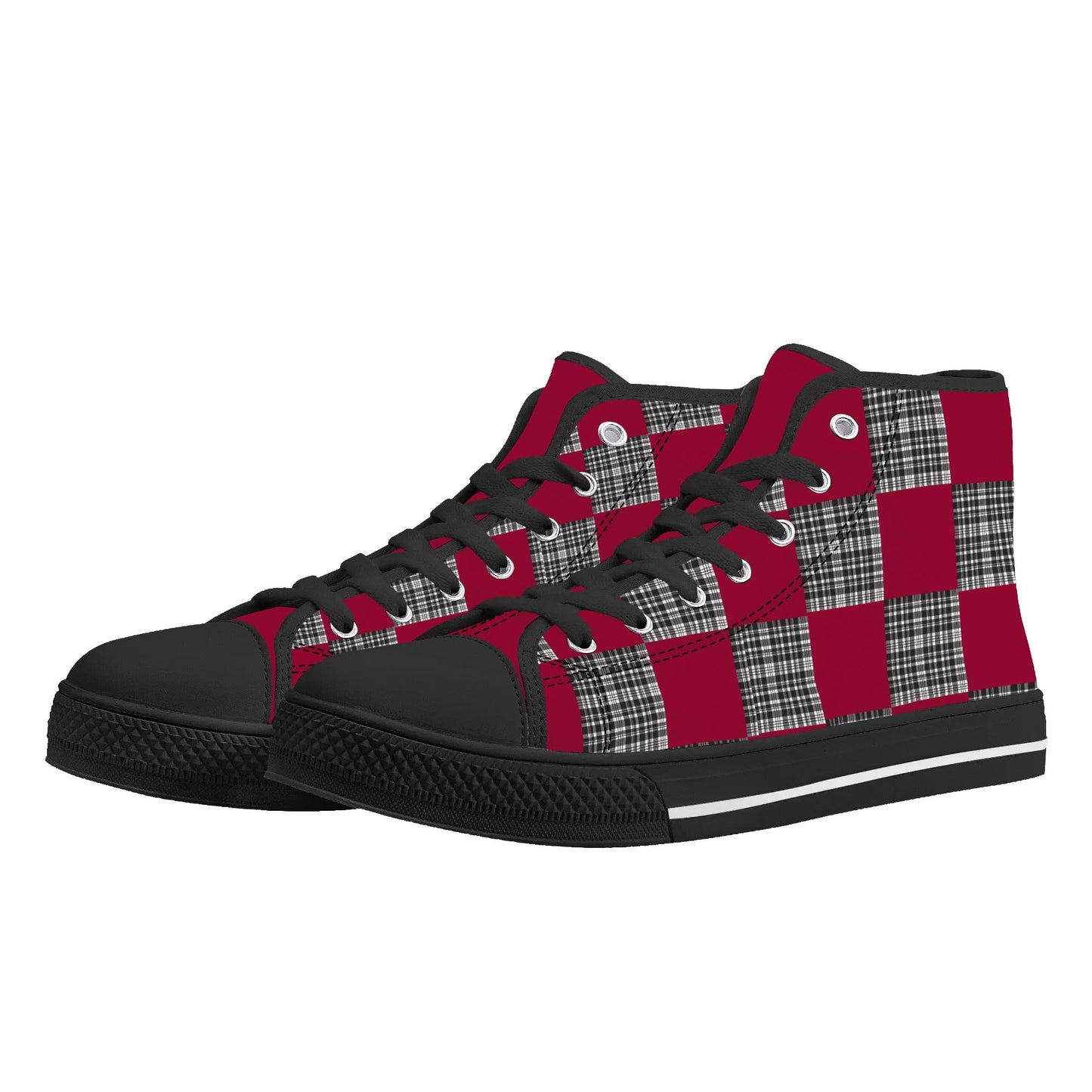 University of South Carolina - Checkered Pattern - Mens High Top Canvas Shoes