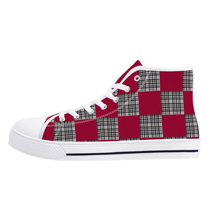 University of South Carolina - Checkered Pattern - Mens High Top Canvas Shoes